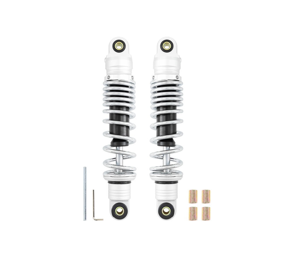 TB Parts Rear Shock Set – 280mm Chrome